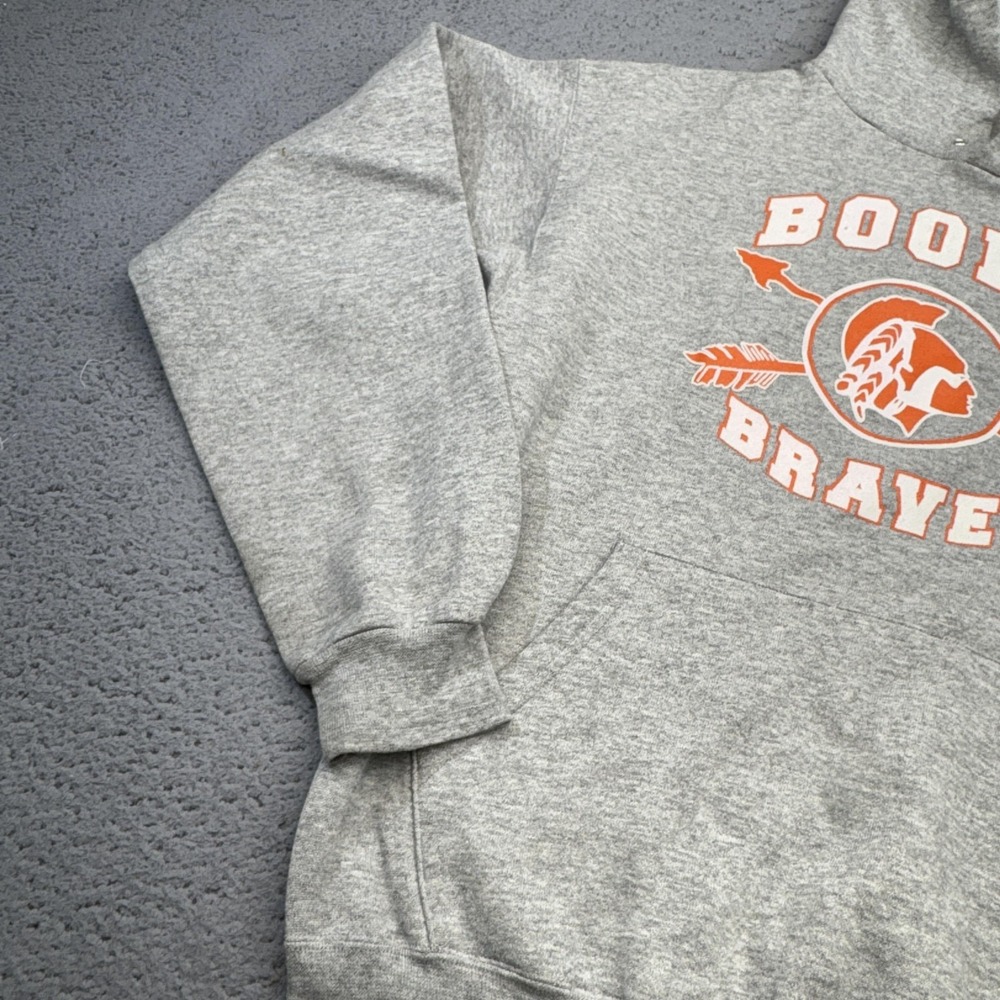 Boone Braves Sweatshirt Mens M Gray Champion Hooded Pullover Crewneck Fleece - Picture 8 of 13